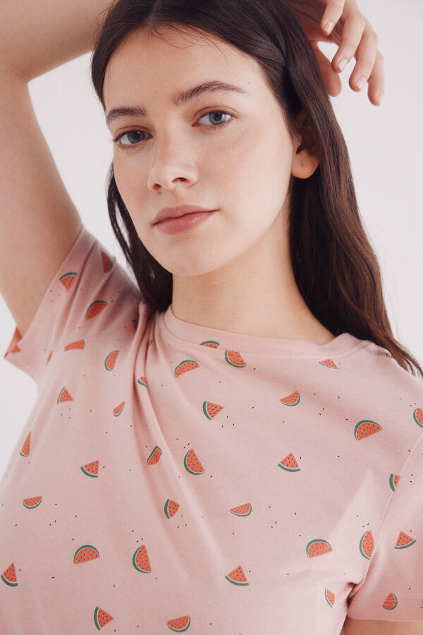 Springfield Fruit print t-shirt pink