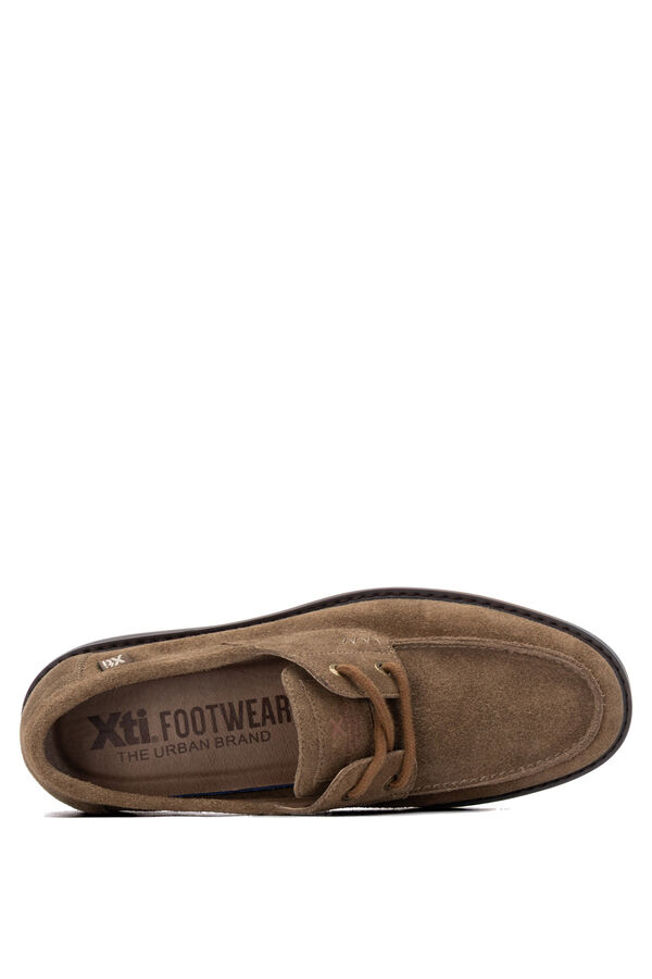 XTI Mocasin serraje con cordones beige