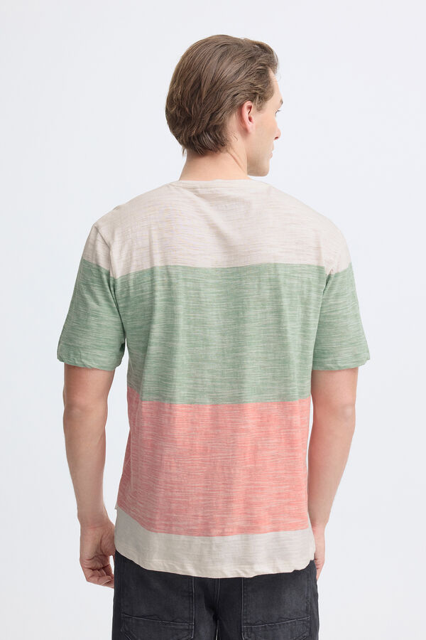 Blend T-shirt de Manga Curta &agrave;s Riscas borgonha