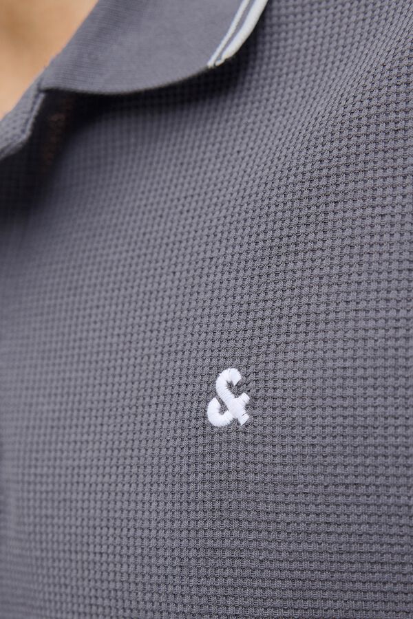 Jack & Jones Polo regular fit em malha cinzento