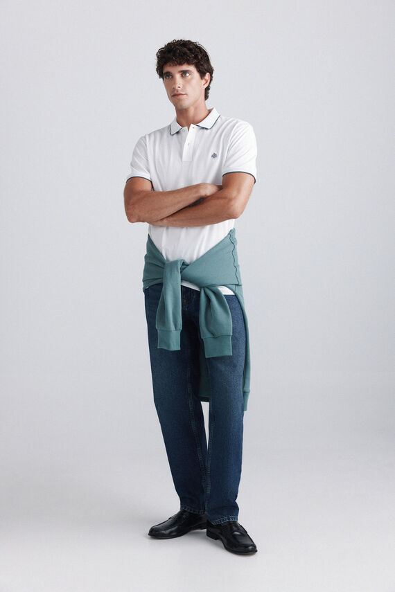 Polo piqué contrastes slim fit