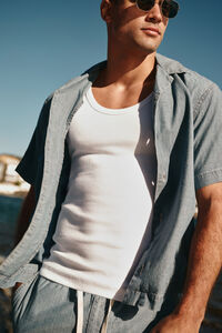 Springfield Camisa de boliche jacquard de manga curta