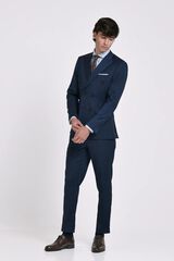 JVZ Cal&ccedil;a de fato com presilhas azul