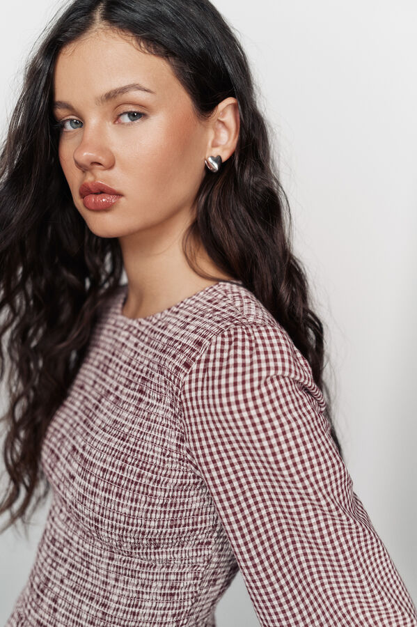 High Spirits Blusa xadrez estampado