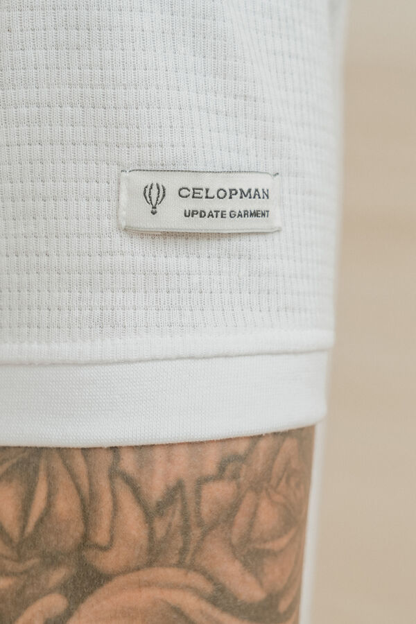 Celopman Camiseta cuadrill&eacute; blanco