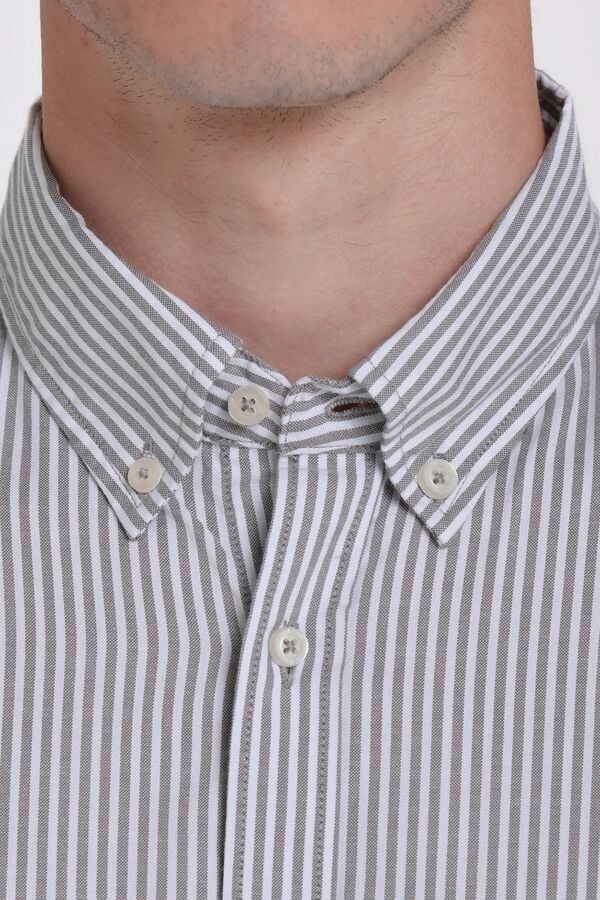 JVZ Camisa Oxford de riscas cru