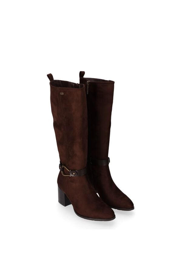 Chika 10 Botas de cano alto com detalhe met&aacute;lico cru