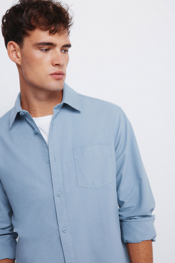 Springfield Camisa Oxford colorida azul