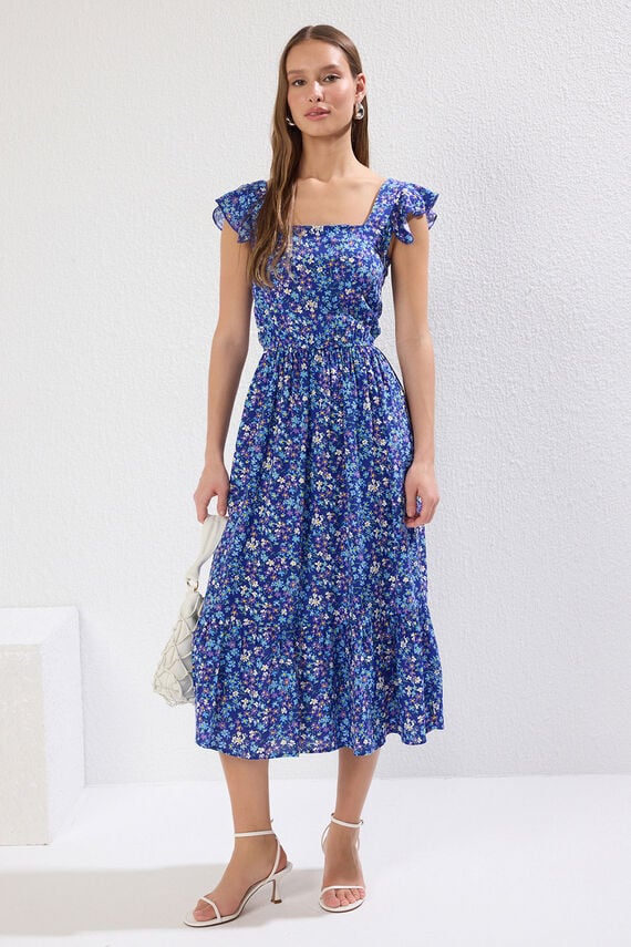 Vestido midi flores