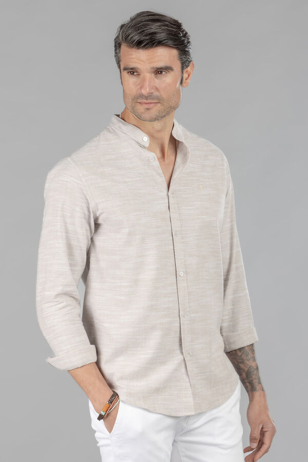 Celopman Mao Collar Shirt  grey