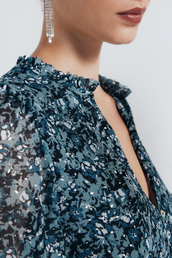 Springfield Vestido curto de chiffon  verde