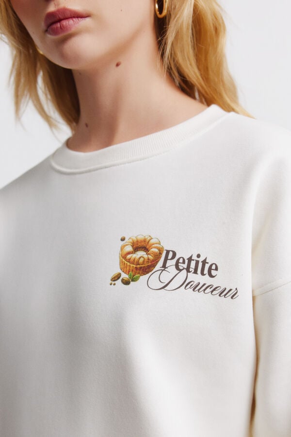 Springfield Sweatshirt Caf&eacute; boheme estampado