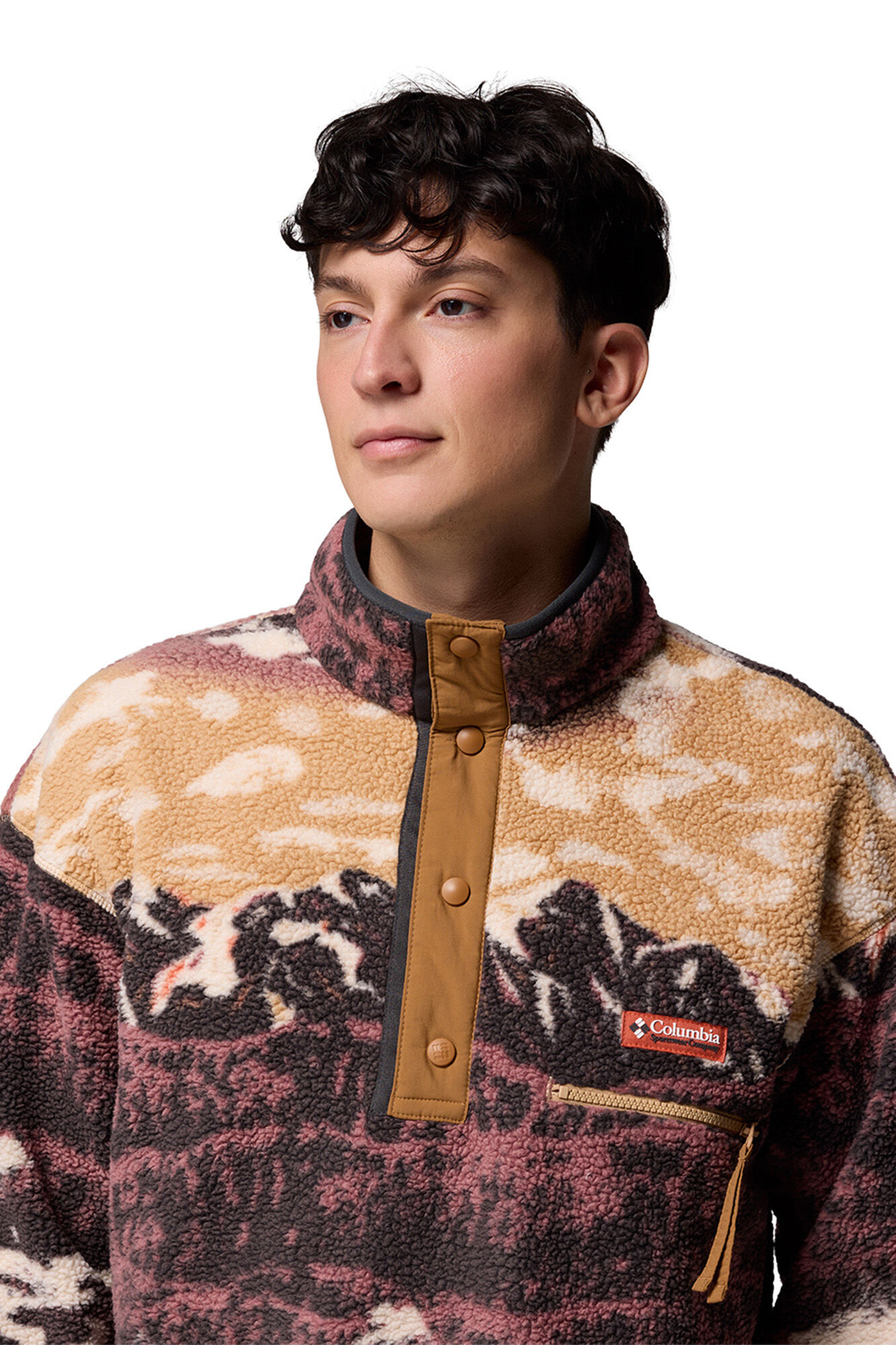 Columbia Forro polar com bot&otilde;es de press&atilde;o