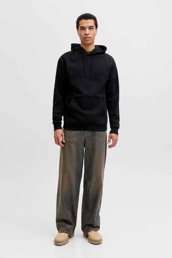 Jack & Jones Hooded relaxed sweatshirt black