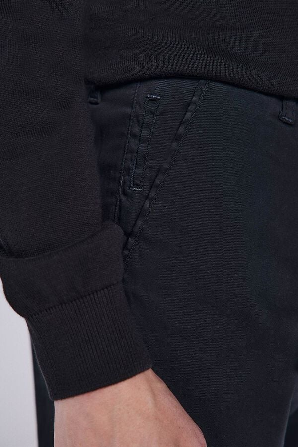 Springfield Pantalón chino slim fit negro