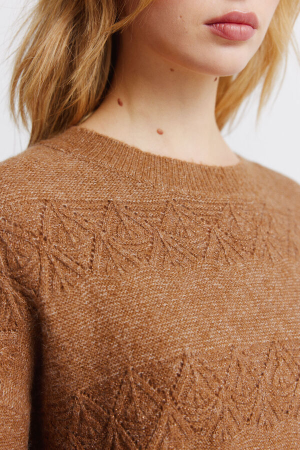 Springfield Camisola pointelle riscas lurex vison