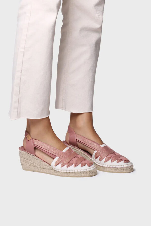 Toni Pons Espadrille cunha meia com fitas borgonha