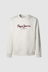 Pepe Jeans Sweatshirt Gola Redonda Com Logo bege
