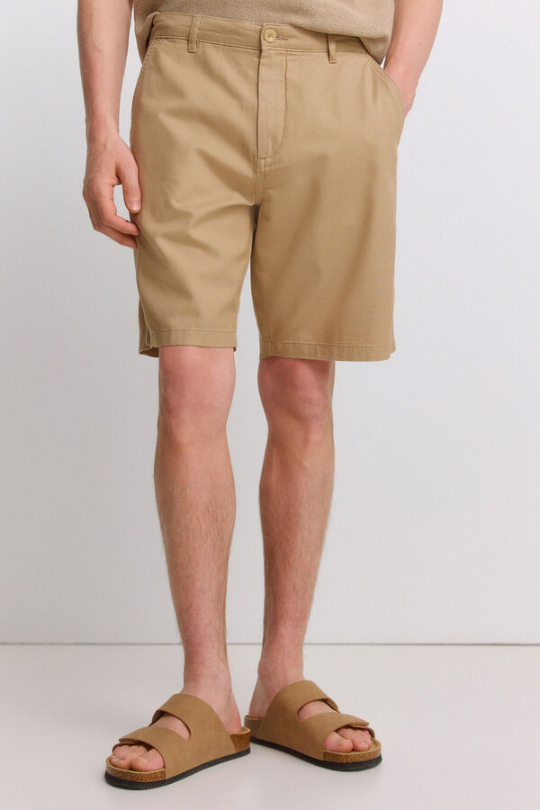 Springfield Bermuda t&eacute;cnica wide & relaxed fit bege