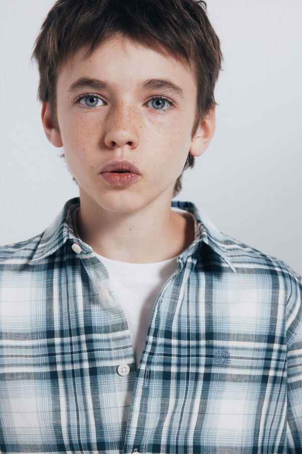 Springfield Kids Camisa cuadros leñador niño azul