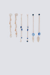 Springfield Pacote de brincos longos boho estampado
