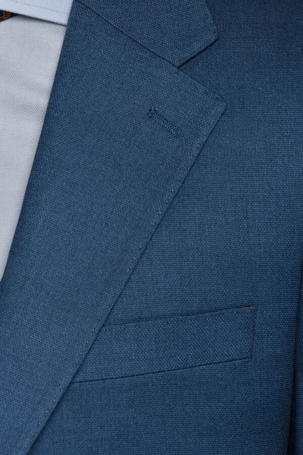 JVZ Blazer de fato texturizado azul