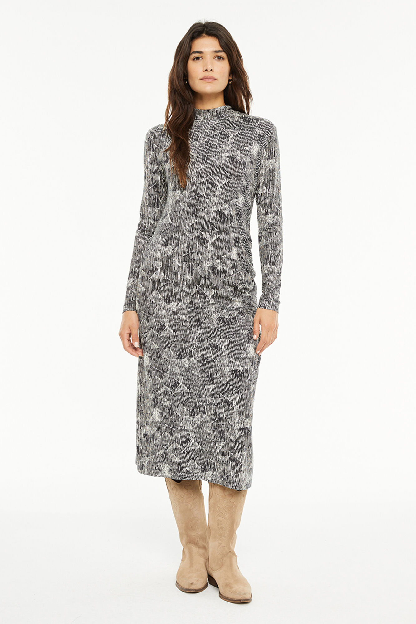 System Action Vestido longo estampado