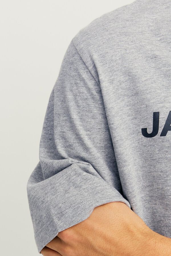 Jack & Jones T-shirt regular com logo cinzento