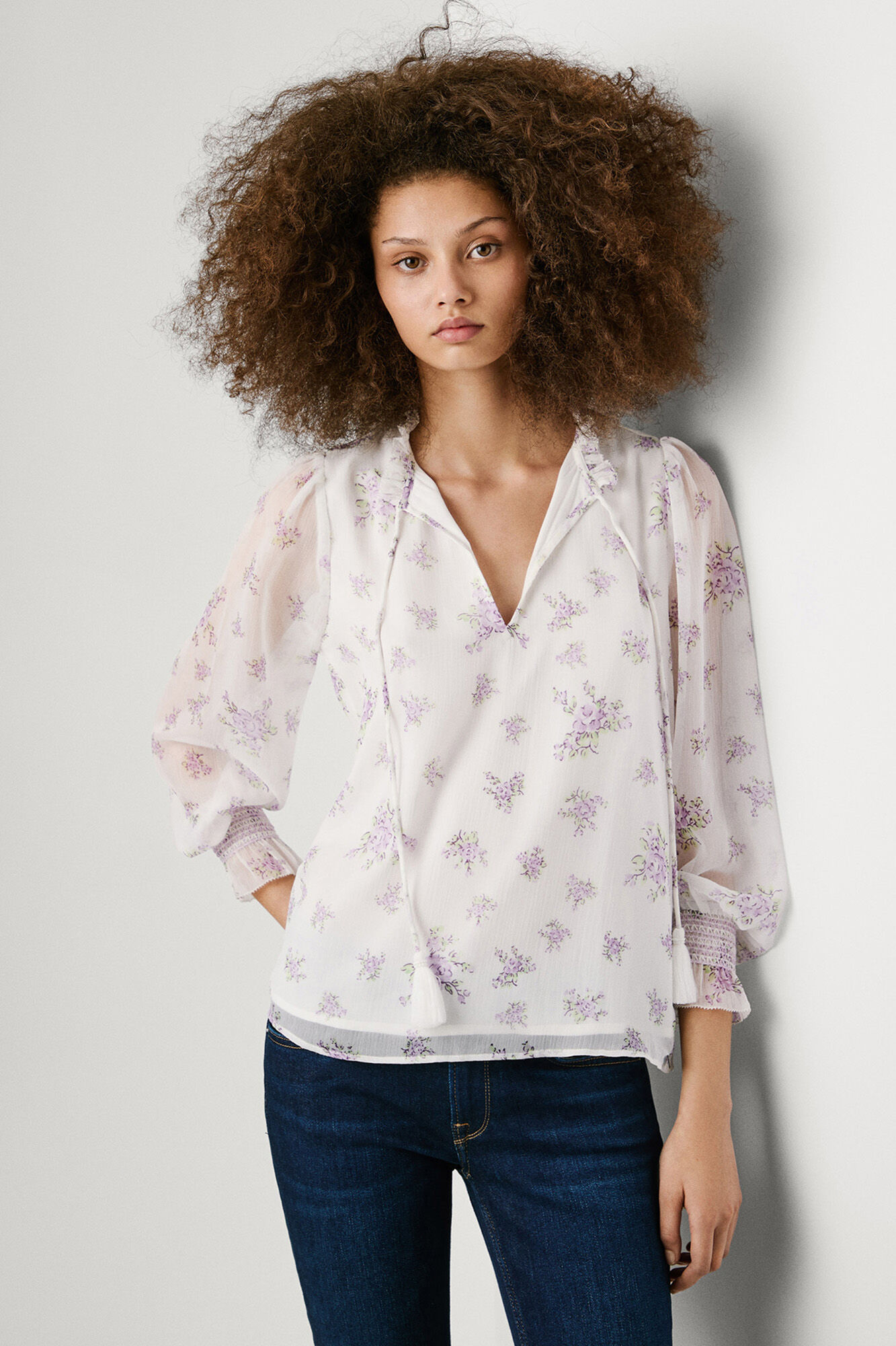 Pepe Jeans Blusa floral de manga comprida