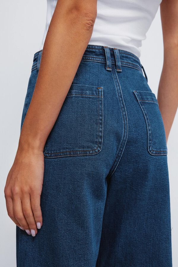 Springfield Jeans super flare confortável azul