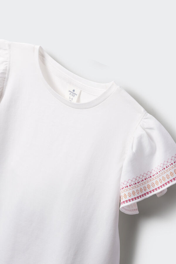 Springfield Kids T-shirt com folhos para menina branco