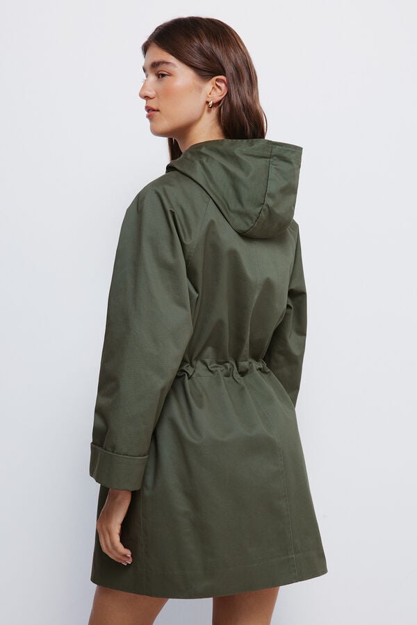 Springfield Parka de algodão com capuz Caqui escuro
