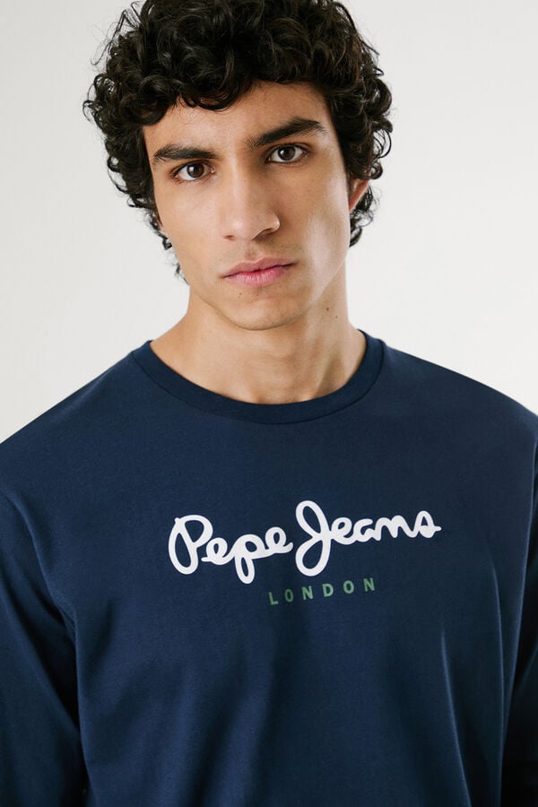 Pepe Jeans T-shirt manga comprida azul