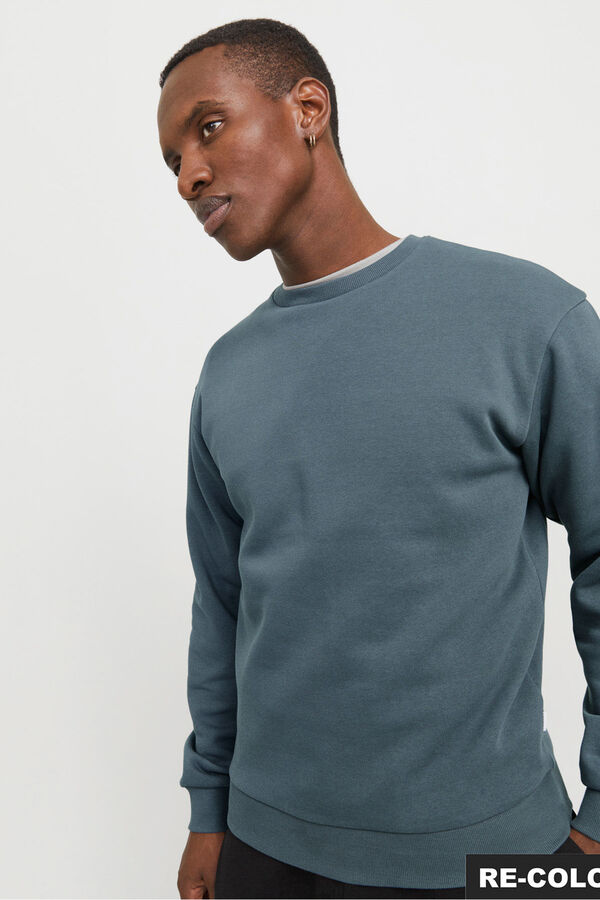 Jack & Jones Sudadera básica cuello redondo gris
