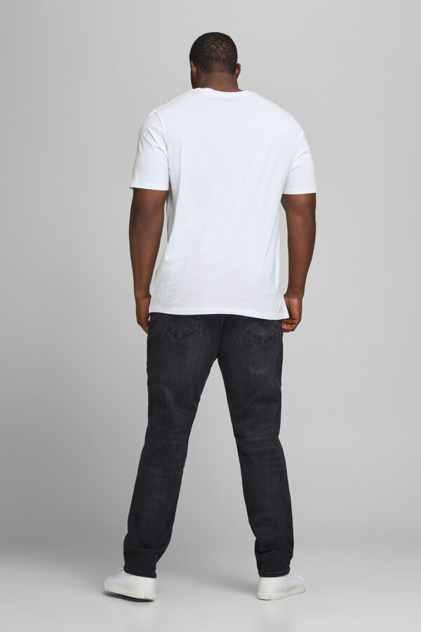 Springfield T-shirt de manga curta slim de algodão orgânico PLUS branco