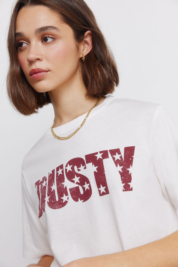 Springfield T-shirt gola canelada dusty bege