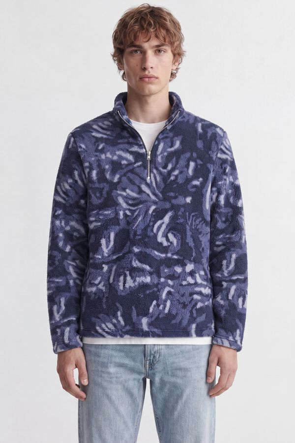 Jack & Jones Forro polar com fecho-&eacute;clair azul