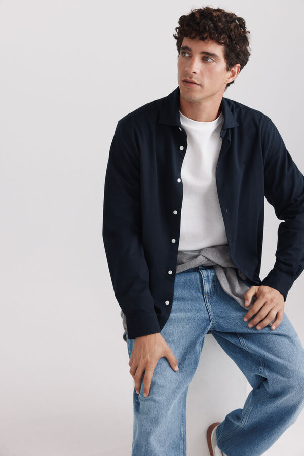 Springfield Camisa performance comfort quick dry e non-iron azul