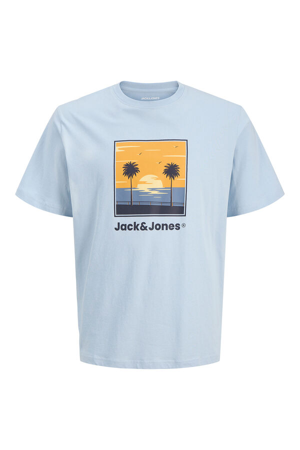 Jack & Jones T-shirt manga curta em algod&atilde;o azul