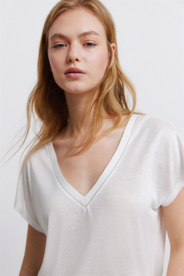Springfield T-shirt manga morcego branco
