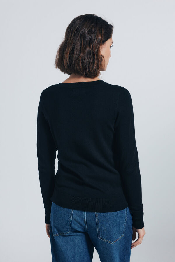 Springfield Fine jersey with buttons and cuffs black