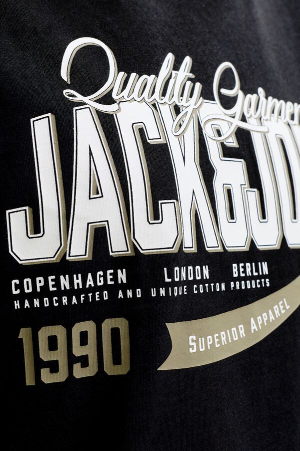Jack & Jones PLUS T-shirt de manga curta estampada preto