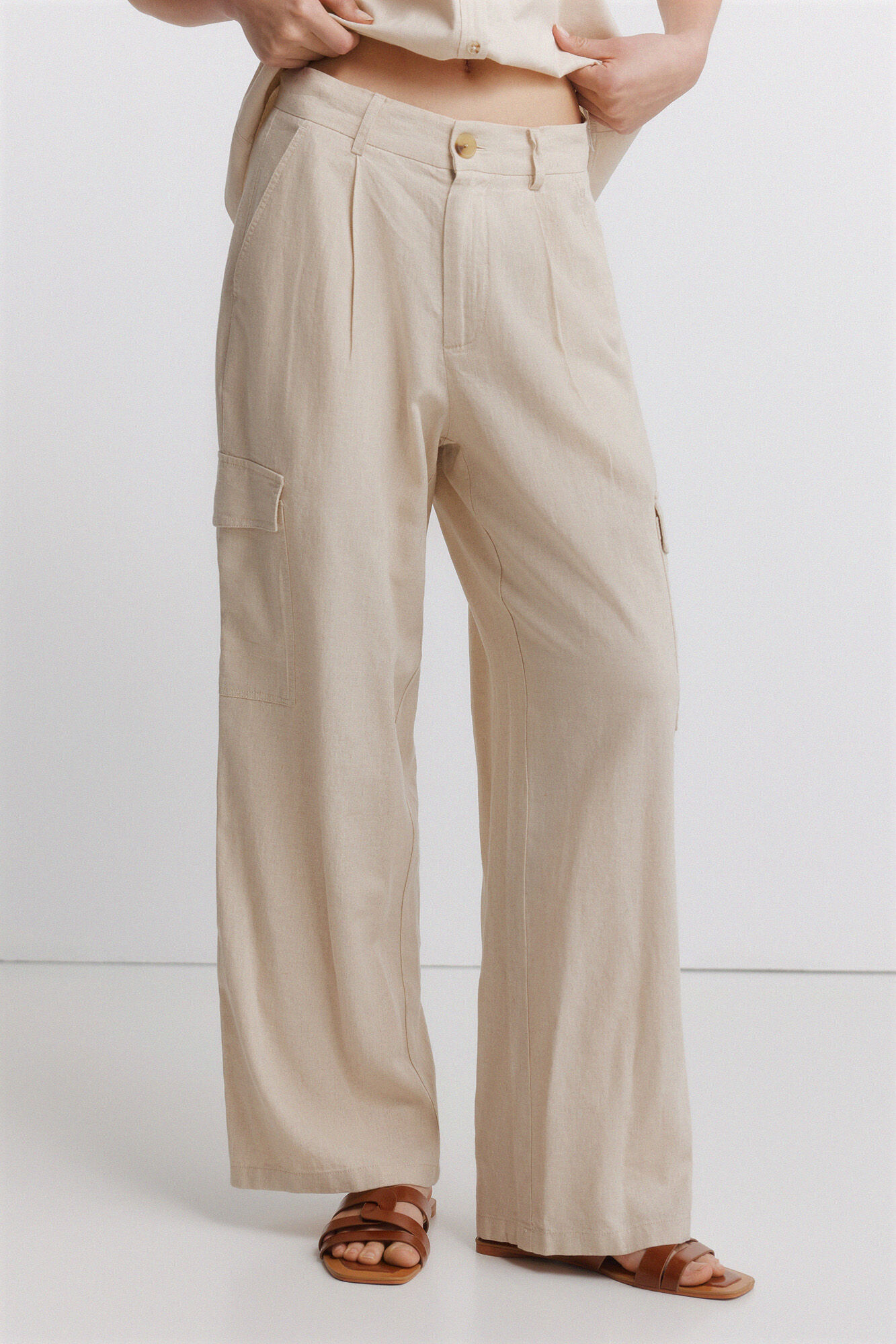 Springfield Pantal&oacute;n cargo lino