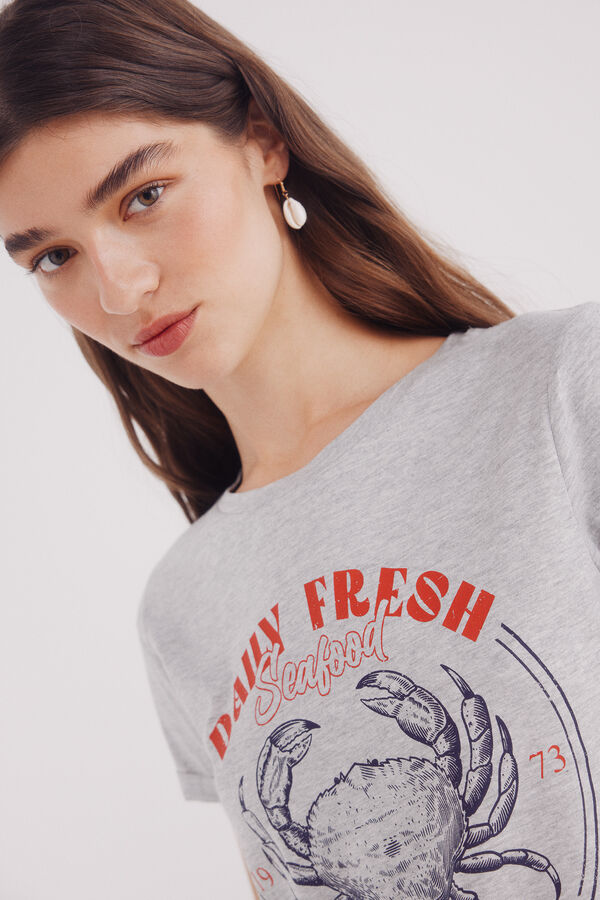 Springfield "Daily fresh seafood" T-shirt grey
