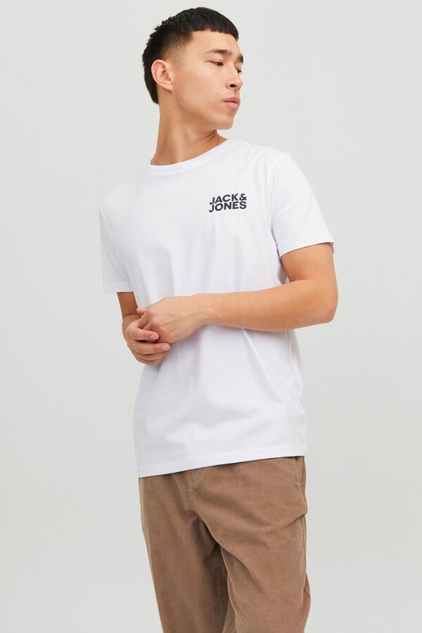 Jack & Jones T-shirt de manga curta com logo branco