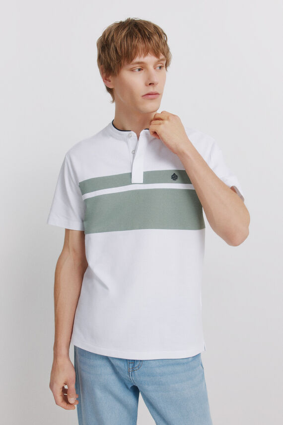 Polo piqué mao bloque color slim fit