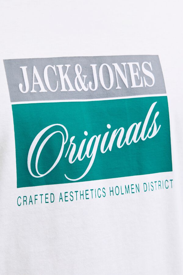 Jack & Jones PLUS T-shirt estampada de manga curta branco