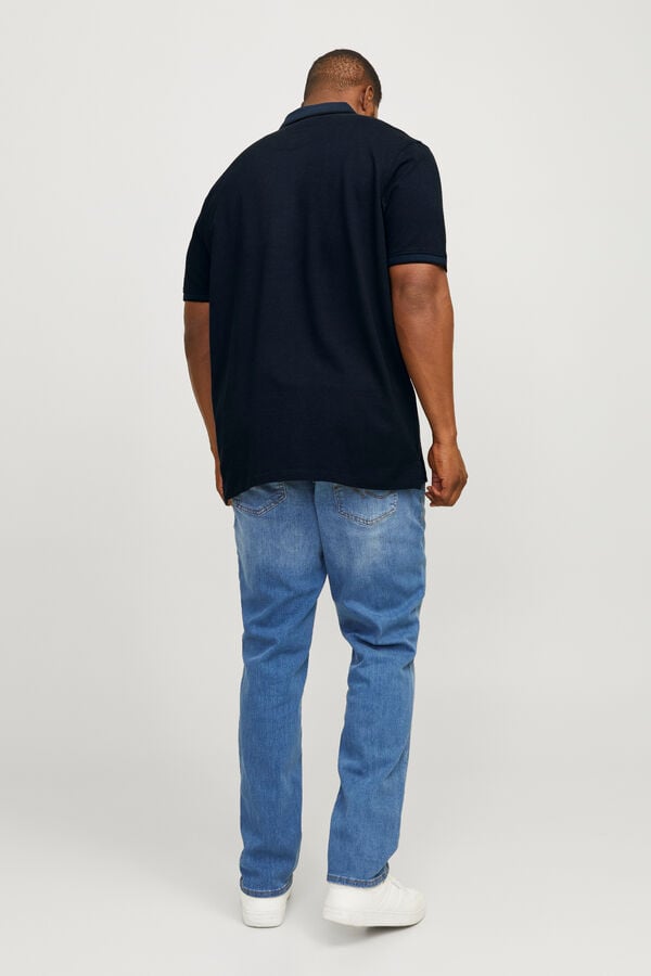 Jack & Jones PLUS Polo b&aacute;sico manga curta azul