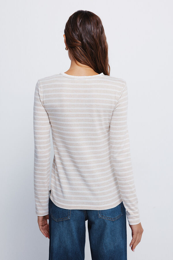 Springfield T-shirt com botões e gola alta  cru