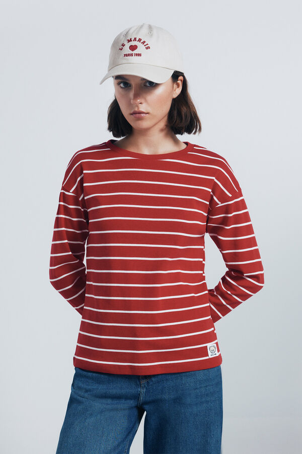 Springfield Sailor striped t-shirt burgundy
